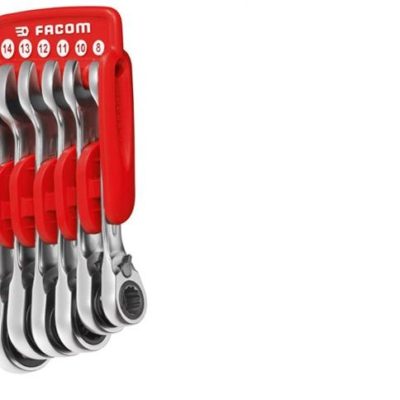 Facom 6 Piece Stuby Metric Ratcheting Wrench Set (467S.JP6PB)-0