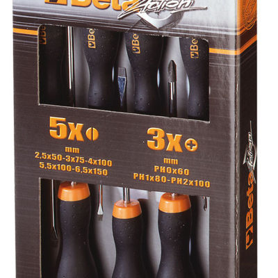 Beta 1203/D8P- 8 Screwdrivers In Hanging Pack (012030018)-0