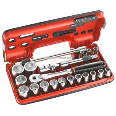 FACOM 1/2" Square Drive Metric 6 Pt Socket Set Detection Box (SL.DBOX500)-0