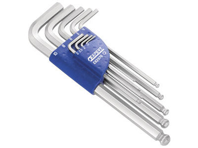 Set of 9 Long Spherical Head Hex Keys - Metric-0