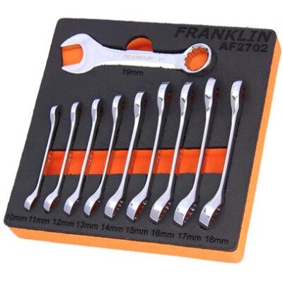 Franklin 10 pce 12 pt Stubby Spanner Set  (FRAF2702)