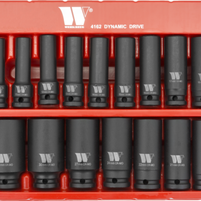 Socket Set; Deep, Impact, Dynamic Wall Drive, 10-32 mm