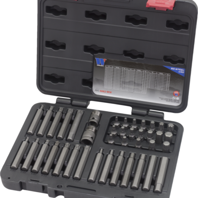 Bit Set; 1/2'' and 3/8''; Hex, Torx and Spline; S2 Steel Range