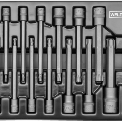 Bit Socket Set; Torx Set® T6-T70 110mm Length S2 Zinc Steel