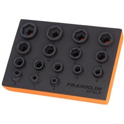Franklin XF 16 pce 6 pt Low Profile Impact Socket Set 3/8" dr (FRXFI5LP)
