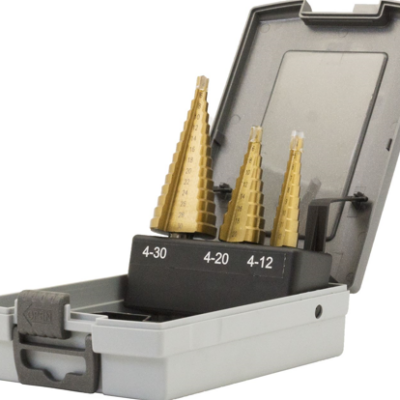 Step Drills; 3-Piece Set Titanium; 4-30mm