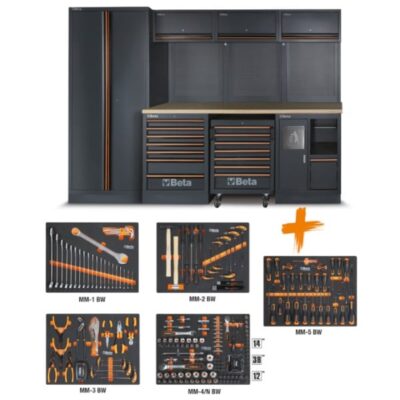 Workshop equipment combination C45PRO 2.0 W with assortment of 268 Beta Worker universal tools