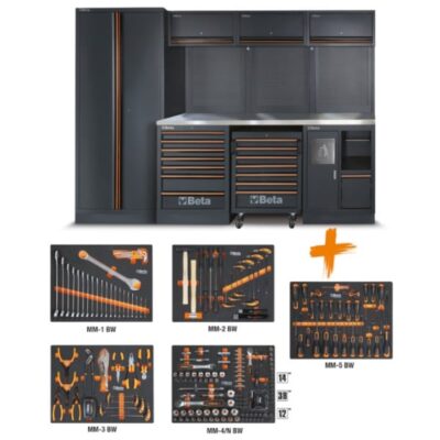 Workshop equipment combination C45PRO 2.0 X with assortment of 268 Beta Worker universal tools