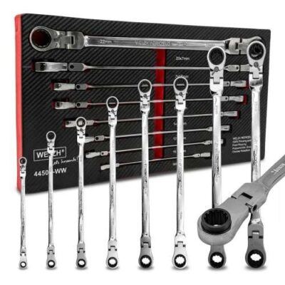 Ratchet Spanner Set; XL Master Aviation Multi-Lok Extended Head Type, Flexi-Head 8-24 mm
