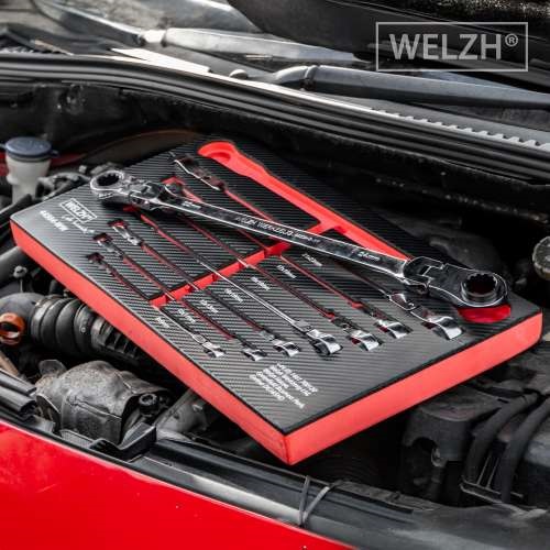 Ratchet Spanner Set; XL Master Aviation Multi-Lok Extended Head Type, Flexi-Head 8-24 mm
