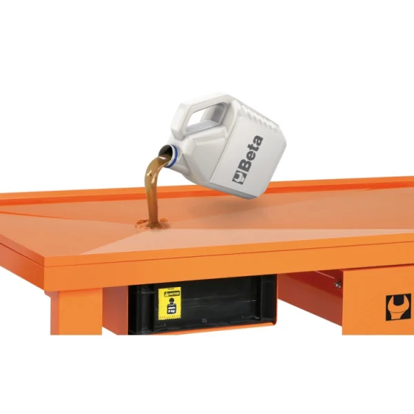 Gearbox/transmission trolley with liquid recovery system